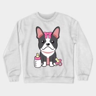 Cute french bulldog is a baby - girl Crewneck Sweatshirt